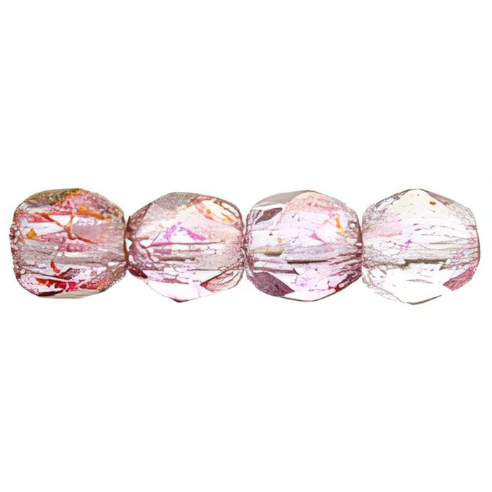 Czech Fire-Polish 3mm Luster - Transparent Topaz/Pink (50pcs)
