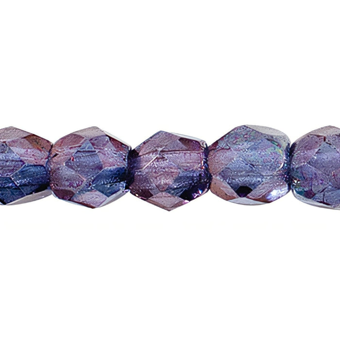 Czech Fire-Polish 3mm Luster - Transparent Denim Blue (50pcs)