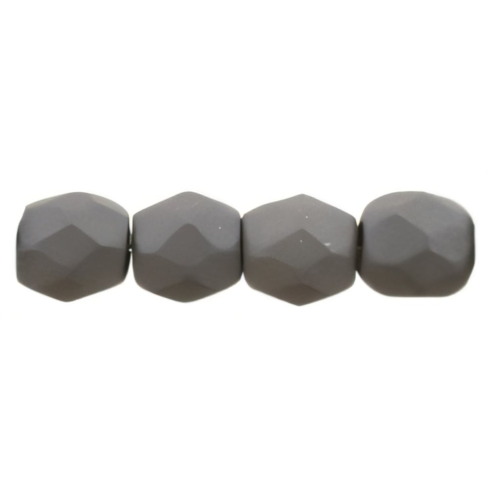 Czech Fire-Polish 3mm Saturated Gray (50pcs)