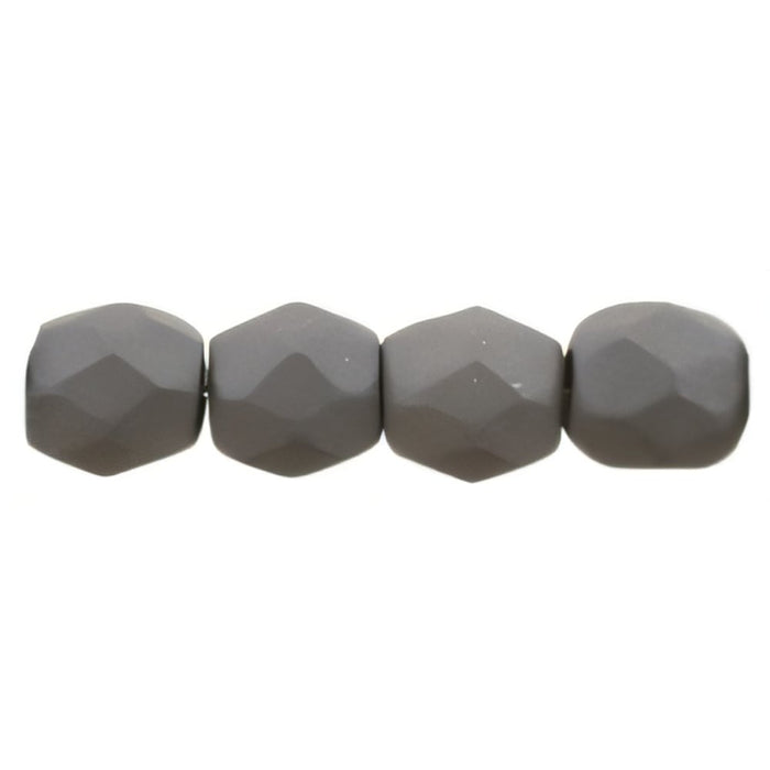 Czech Fire-Polish 3mm Saturated Gray (50pcs)