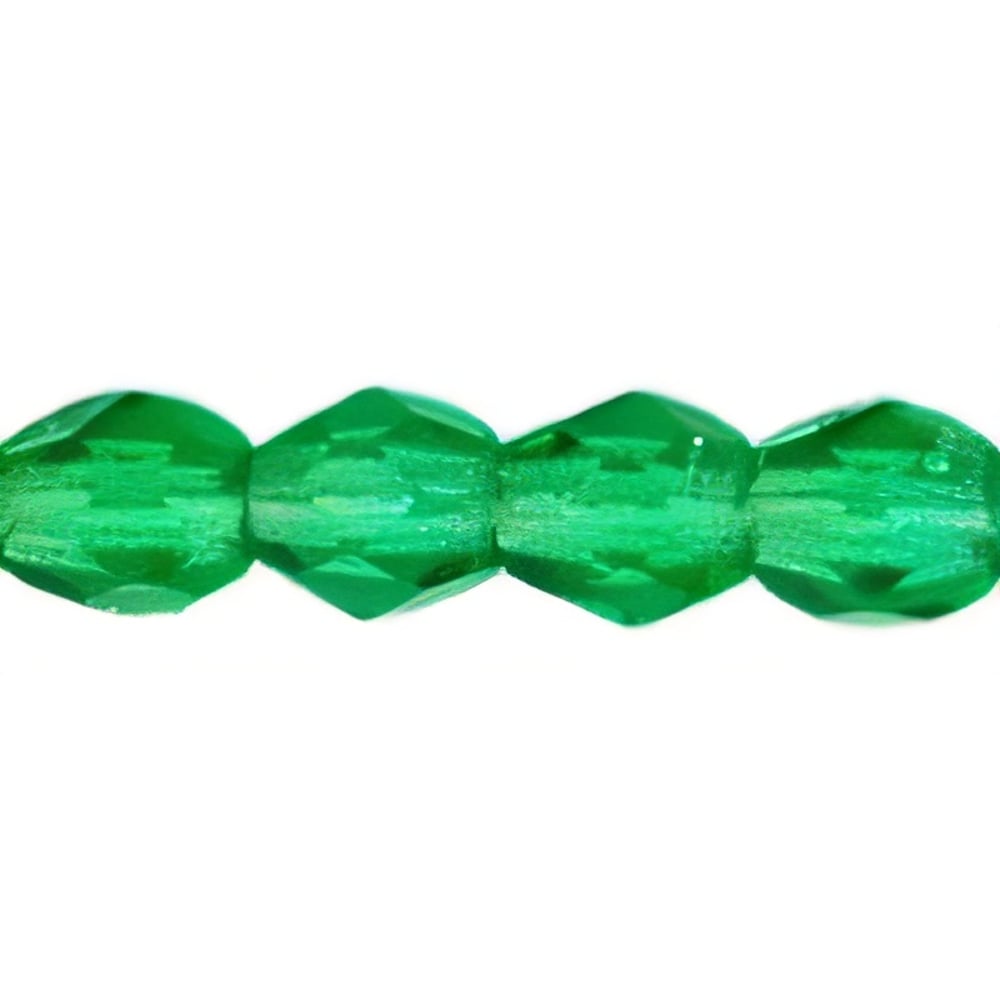 Czech Fire-Polish 3mm Green Emerald (50pcs)