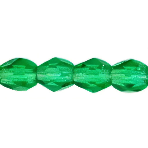 Czech Fire-Polish 3mm Green Emerald (50pcs)