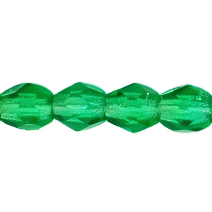 Czech Fire-Polish 3mm Green Emerald (50pcs)