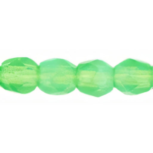 Czech Fire-Polish 3mm Milky Dk Peridot (50pcs)