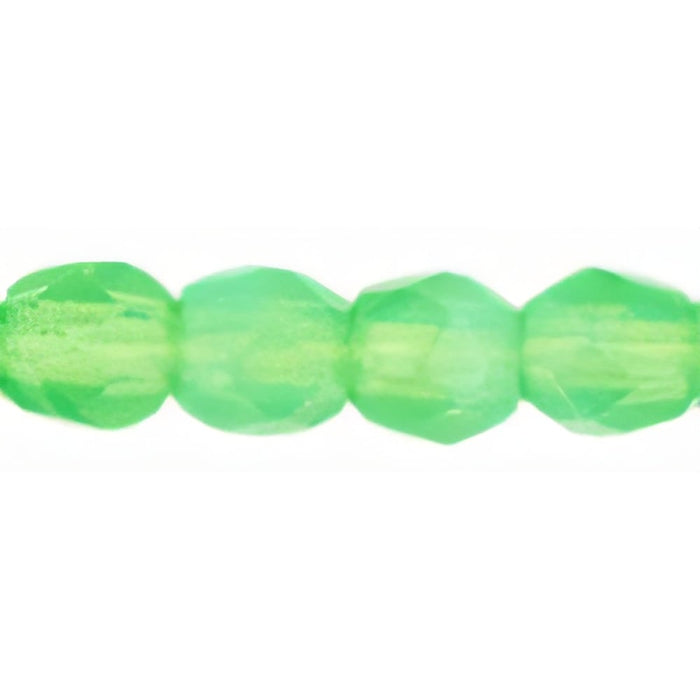 Czech Fire-Polish 3mm Milky Dk Peridot (50pcs)