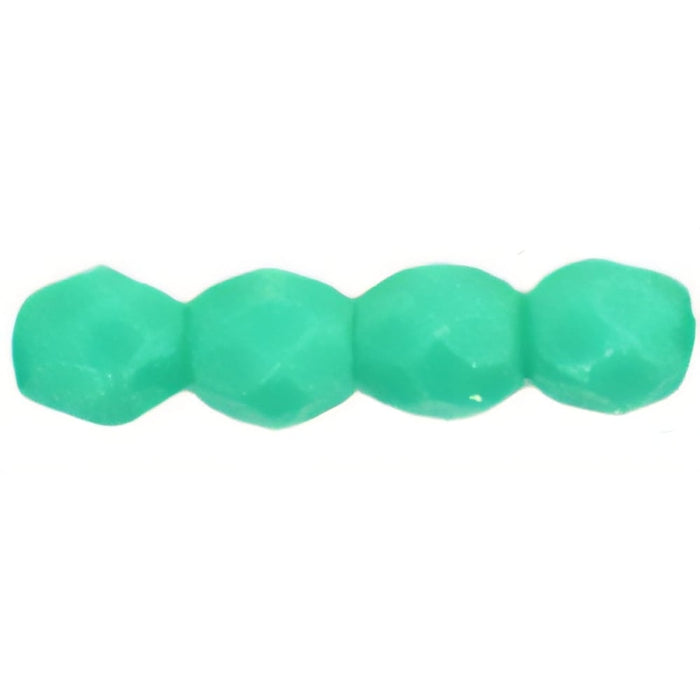 Czech Fire-Polish 3mm Green Turquoise (50pcs)