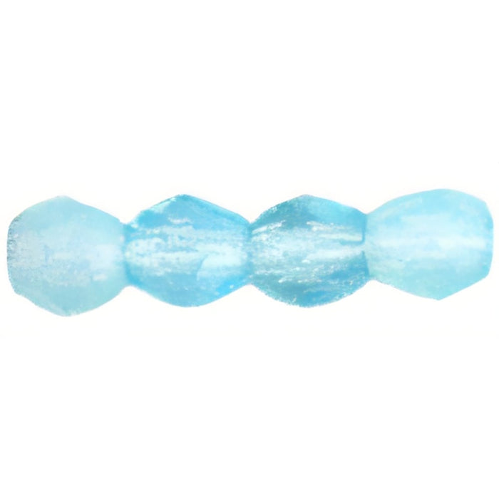 Czech Fire-Polish 3mm Milky Aquamarine (50pcs)