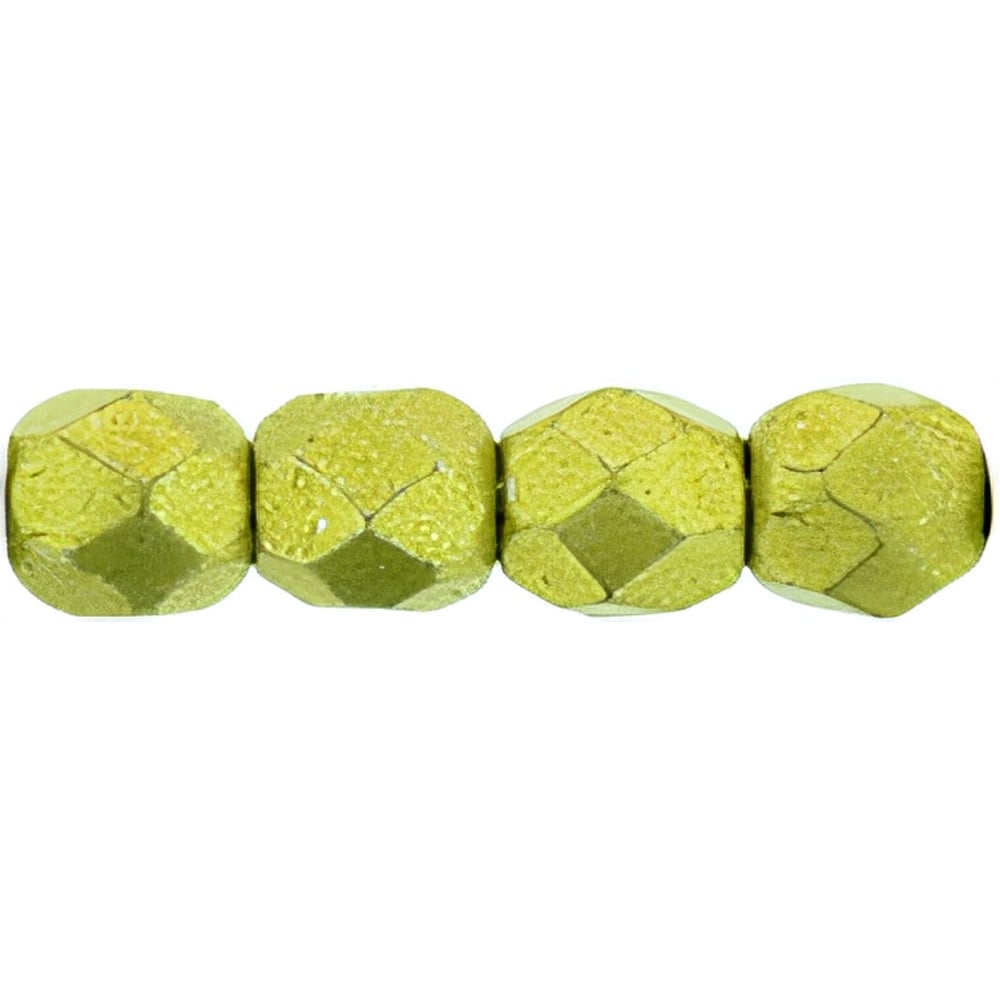 Czech Fire-Polish 3mm ColorTrends: Saturated Metallic Primrose Yellow (50pcs)