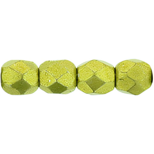 Czech Fire-Polish 3mm ColorTrends: Saturated Metallic Primrose Yellow (50pcs)