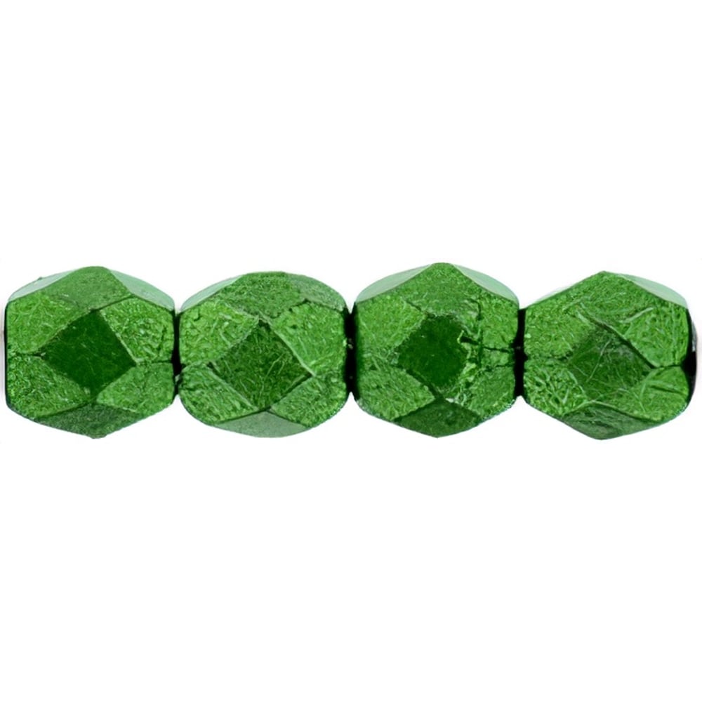 Czech Fire-Polish 3mm ColorTrends: Saturated Metallic Kale (50pcs)