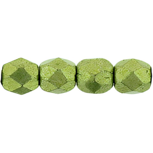 Czech Fire-Polish 3mm ColorTrends: Saturated Metallic Greenery (50pcs)