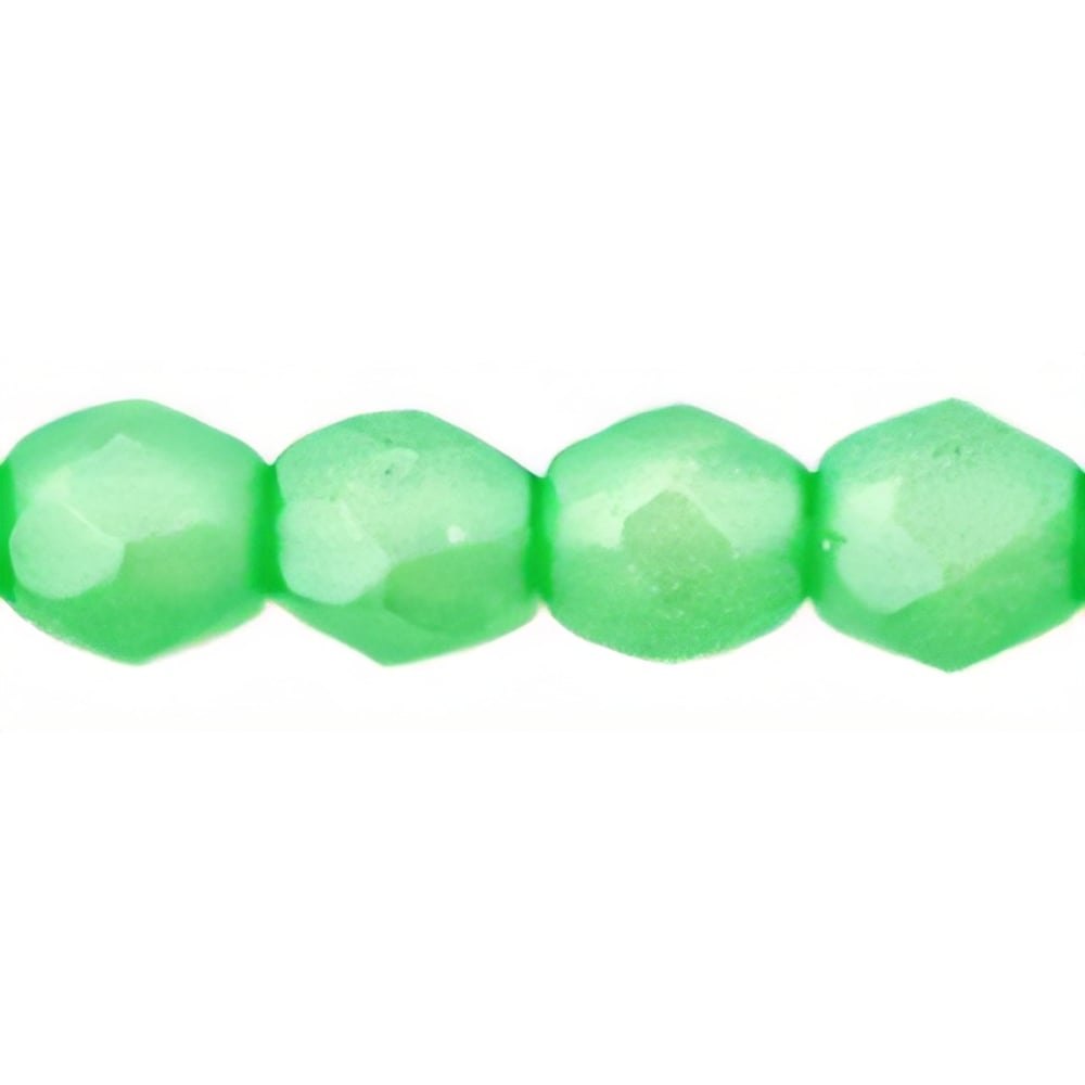 Czech Fire-Polish 3mm Luster - Coated Satin Green (50pcs)