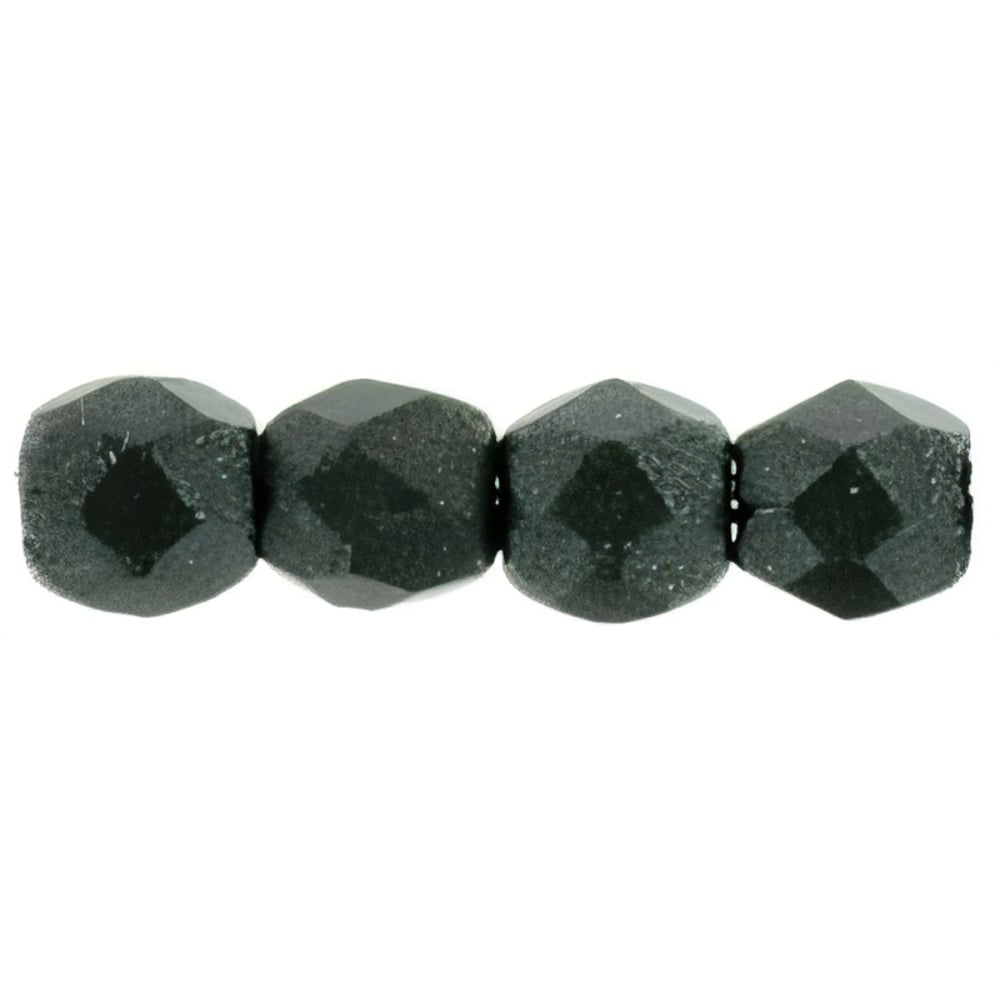 Czech Fire-Polish 3mm Metallic Suede - Dk Forest (50pcs)