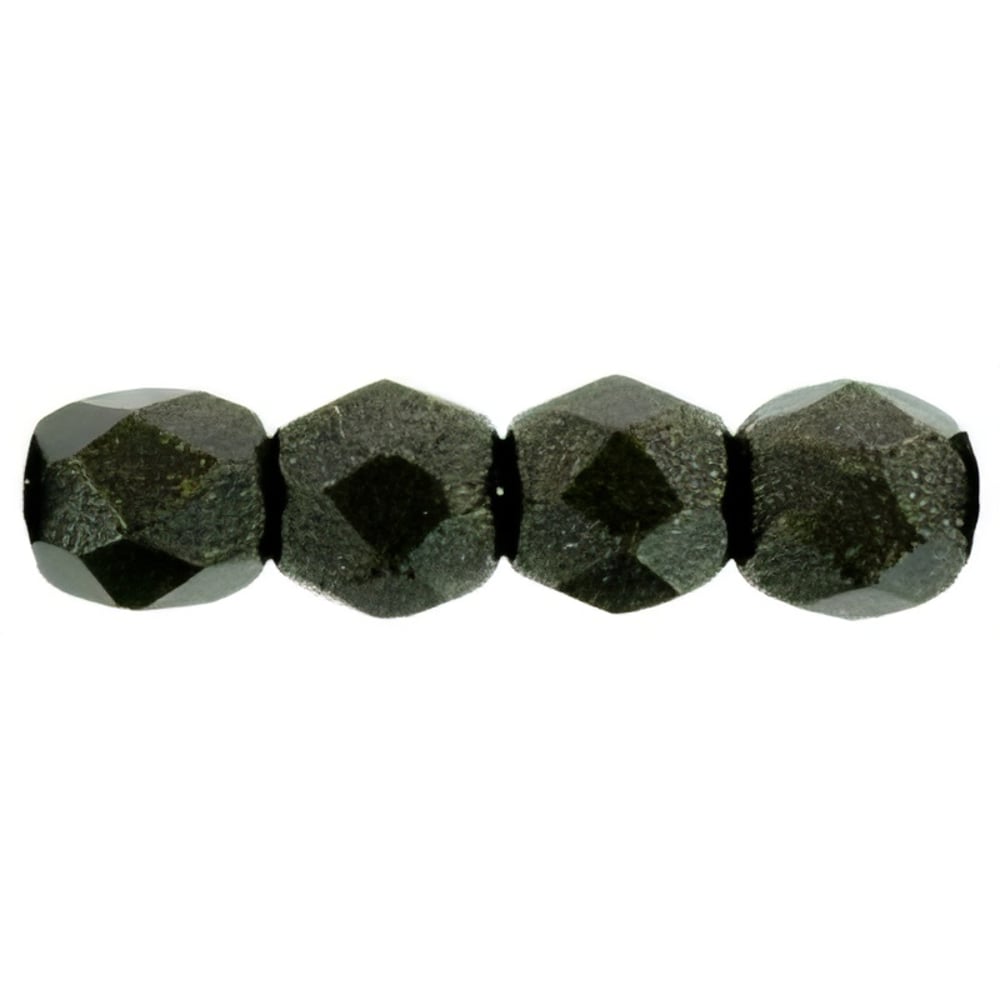 Czech Fire-Polish 3mm Metallic Suede - Dk Green (50pcs)