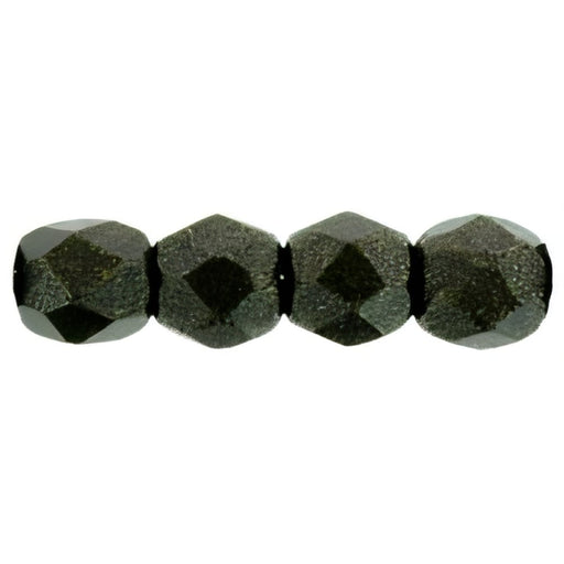 Czech Fire-Polish 3mm Metallic Suede - Dk Green (50pcs)