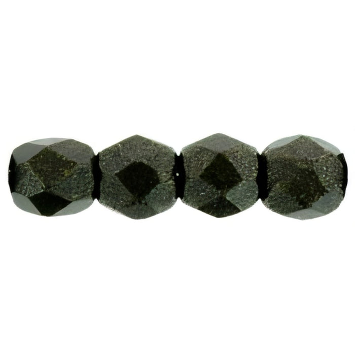 Czech Fire-Polish 3mm Metallic Suede - Dk Green (50pcs)