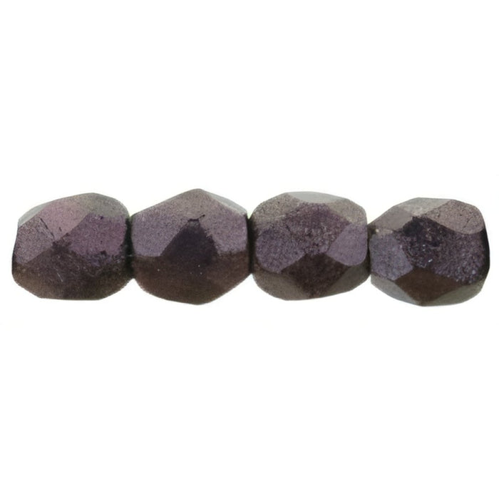 Czech Fire-Polish 3mm Metallic Suede - Pink (50pcs)