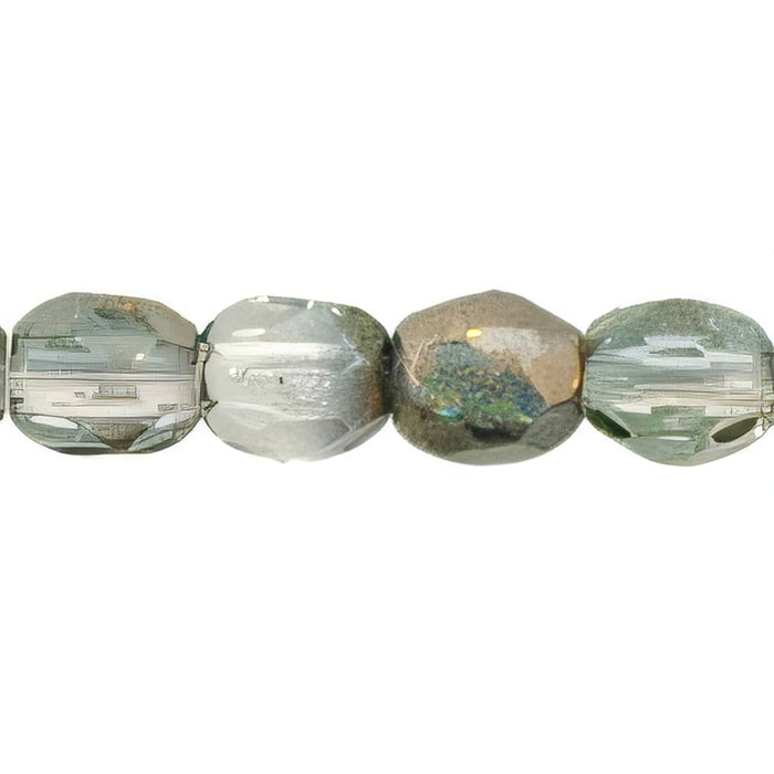 Czech Fire-Polish 3mm Luster - Green/Crystal (50pcs)