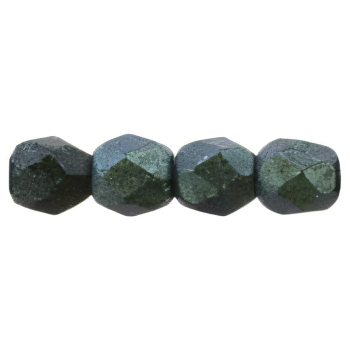 Czech Fire-Polish 3mm Polychrome - Aqua Teal (50pcs)
