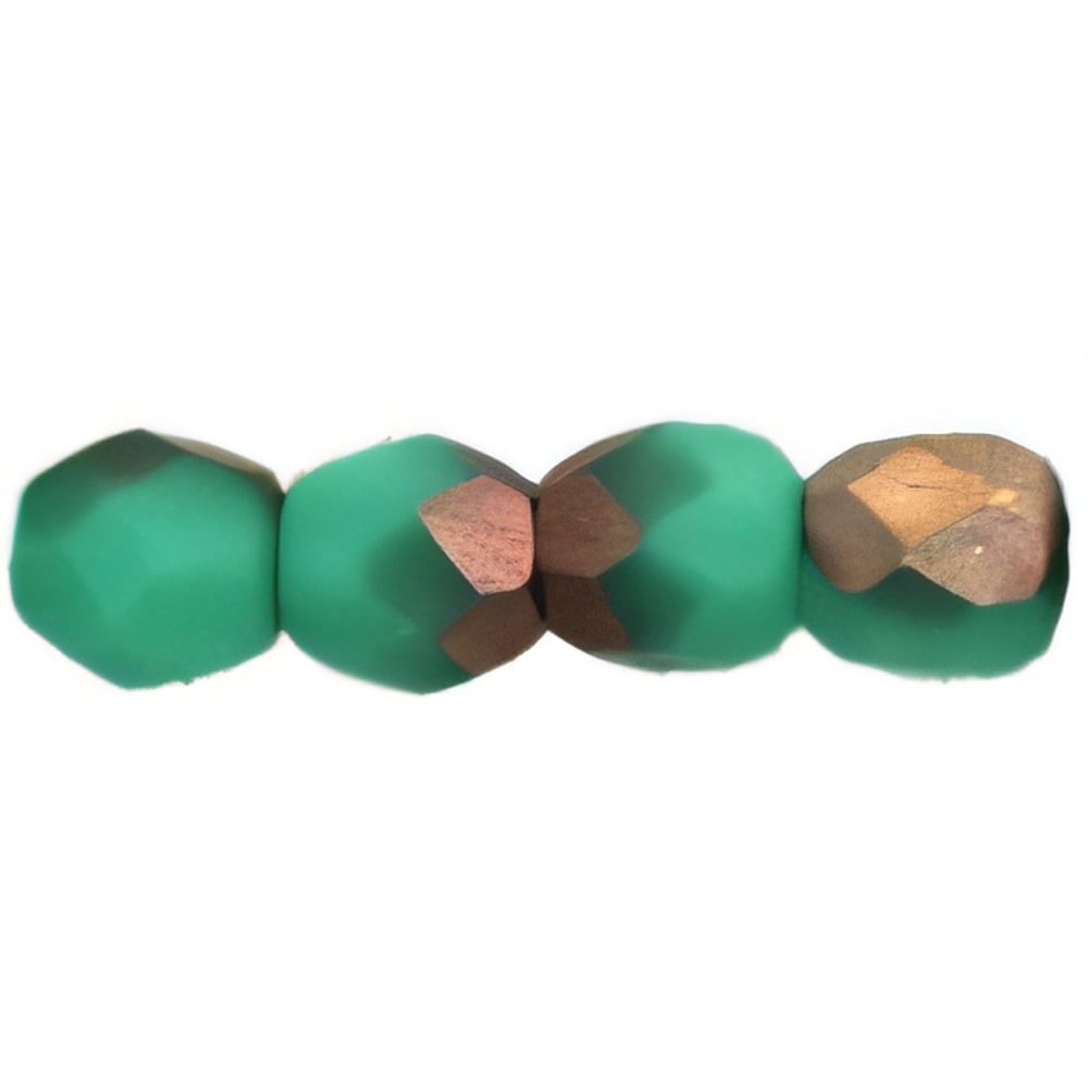 Czech Fire-Polish 3mm Matte - Apollo - Green Turquoise (50pcs)