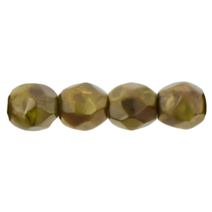 Czech Fire-Polish 3mm Opaque Yellow - Bronze Picasso (50pcs)