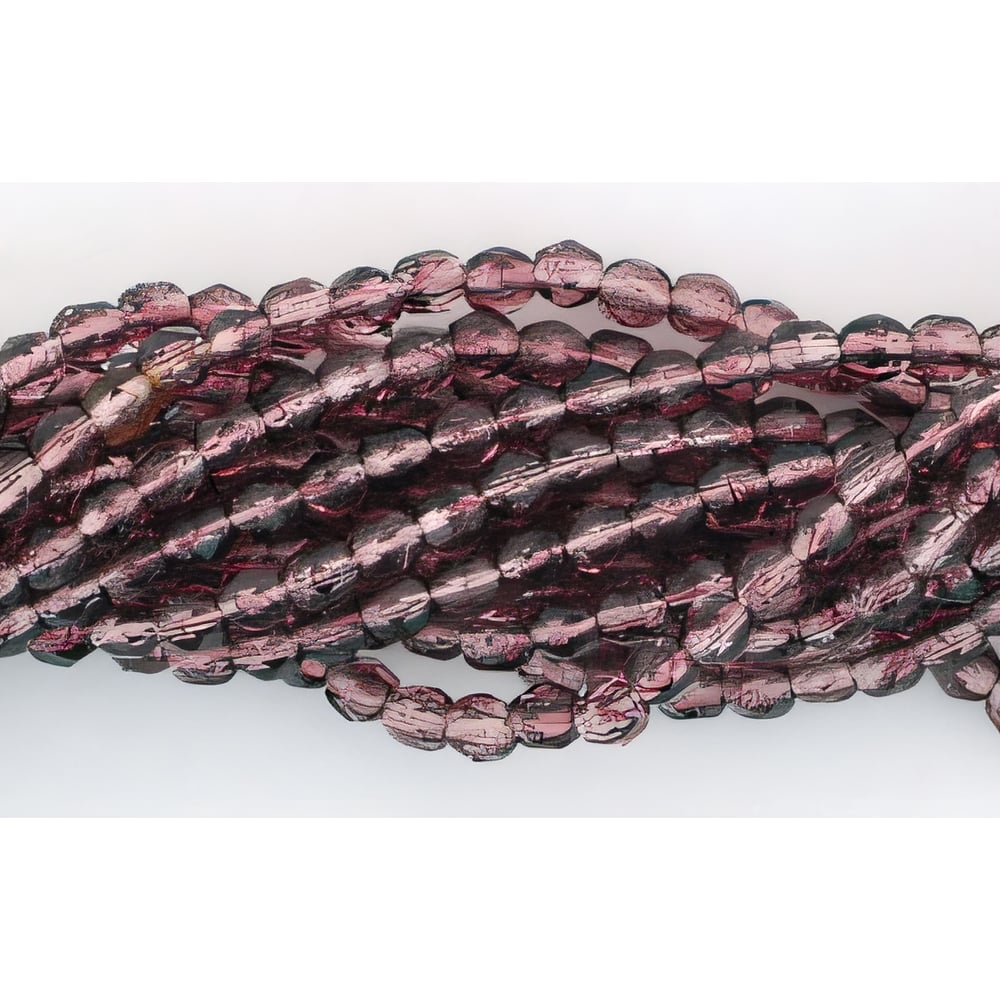 Czech Fire-Polish 3mm HurriCane Glass - Brazilian Amethyst (50pcs)