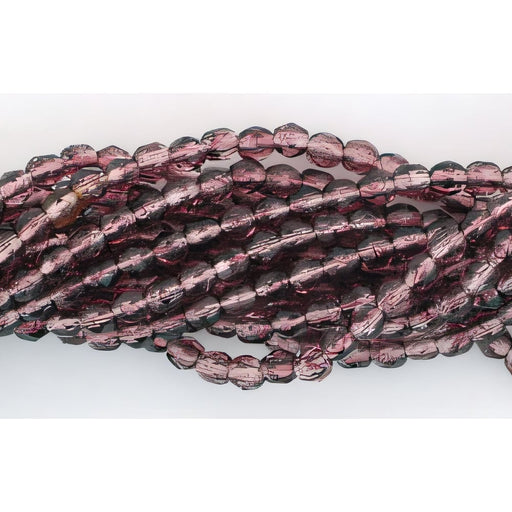 Czech Fire-Polish 3mm HurriCane Glass - Brazilian Amethyst (50pcs)