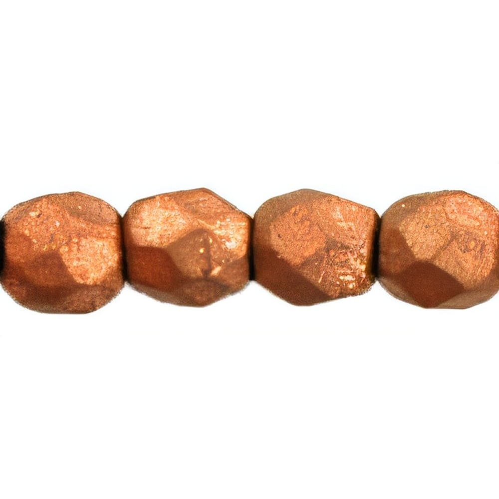 Czech Fire-Polish 3mm Matte - Metallic Copper (50pcs)