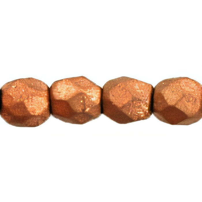Czech Fire-Polish 3mm Matte - Metallic Copper (50pcs)