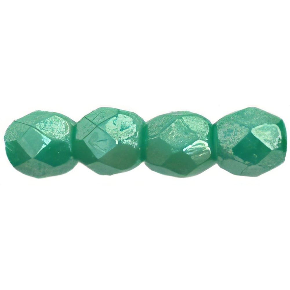 Czech Fire-Polish 3mm Luster - Lt Green Turquoise (50pcs)