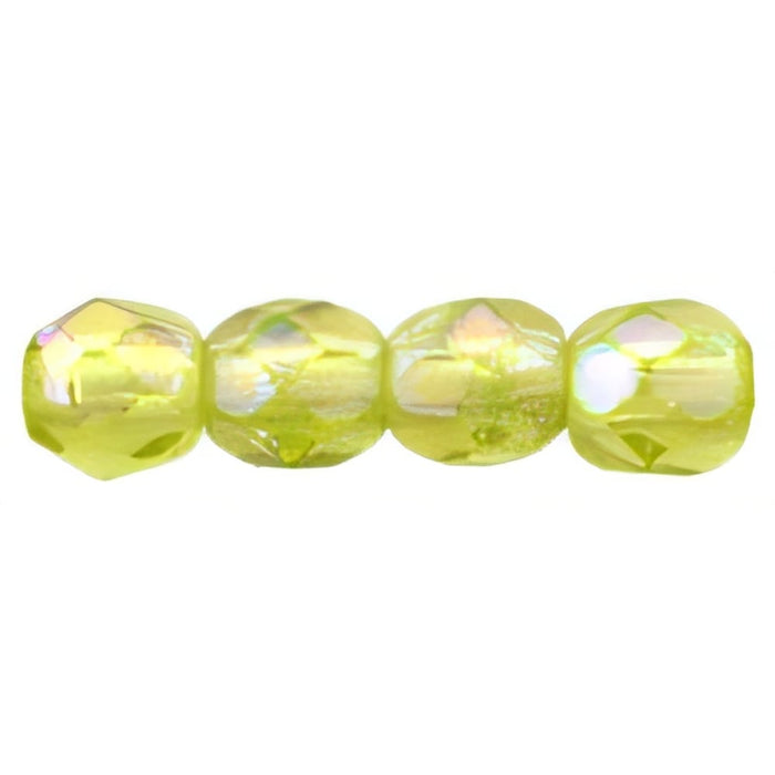 Czech Fire-Polish 3mm Luster Iris - Olivine (50pcs)