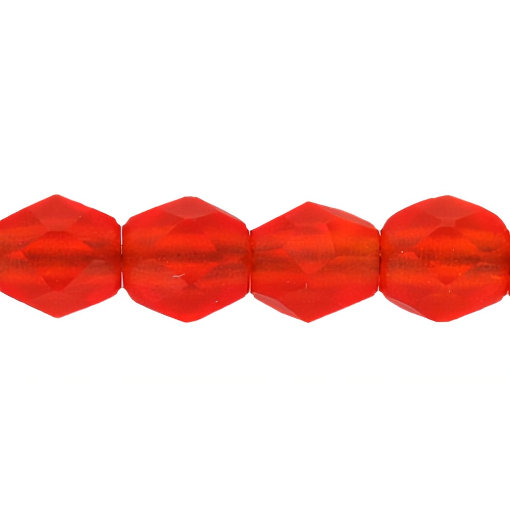 Czech Fire-Polish 3mm Matte -  Lt Siam Ruby (50pcs)