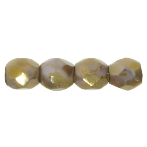 Czech Fire-Polish 3mm Luster - Opaque Gold/Smoky Topaz (50pcs)