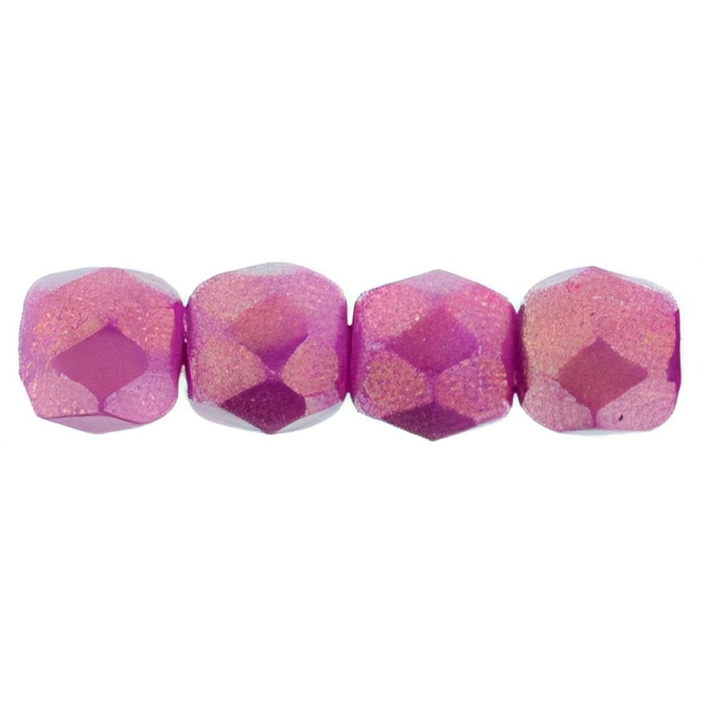 Czech Fire-Polish 3mm Halo Ethereal - Madder Rose (50pcs)