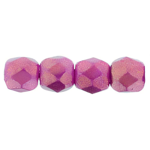 Czech Fire-Polish 3mm Halo Ethereal - Madder Rose (50pcs)