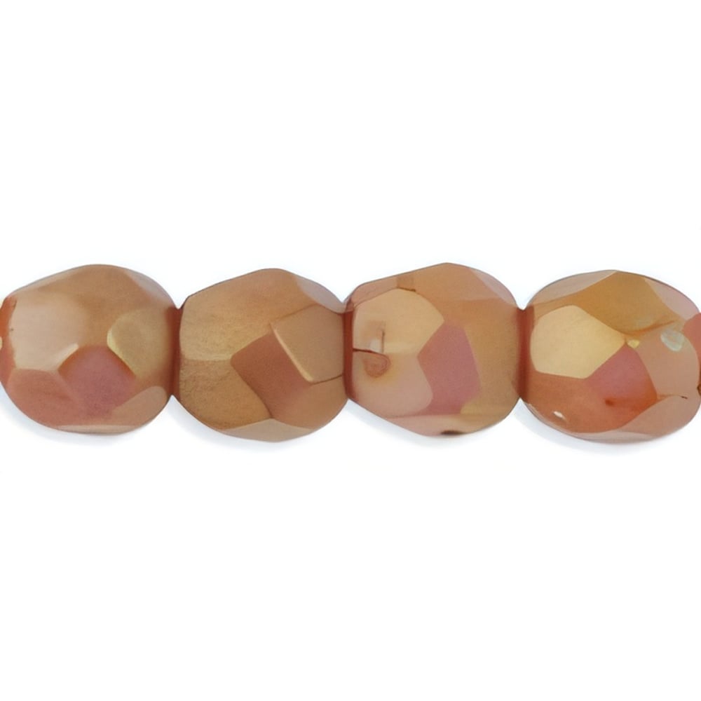 Czech Fire-Polish 3mm Luster - Opaque Rose/Gold Topaz (50pcs)