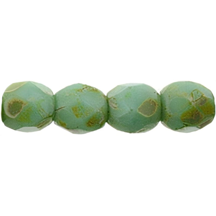 Czech Fire-Polish 3mm Turquoise - Picasso (50pcs)