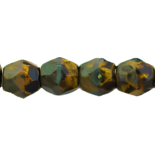 Czech Fire-Polish 3mm Sunflower Yellow - Picasso (50pcs)