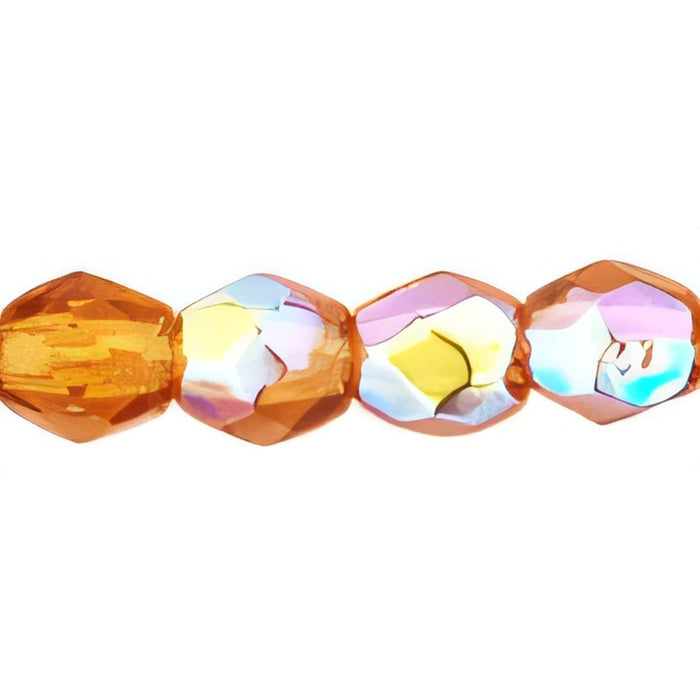 Czech Fire-Polish 3mm Dk Topaz AB (50pcs)