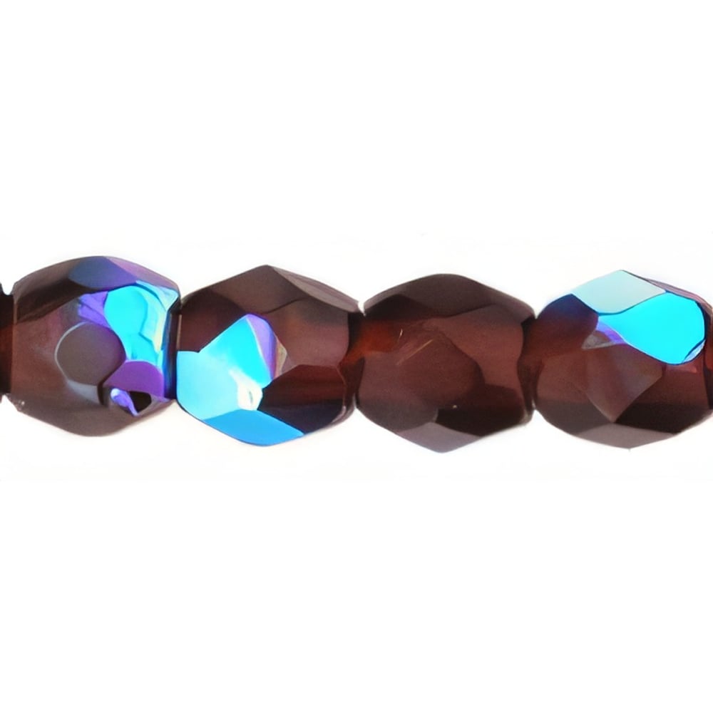 Czech Fire-Polish 3mm Garnet AB (50pcs)