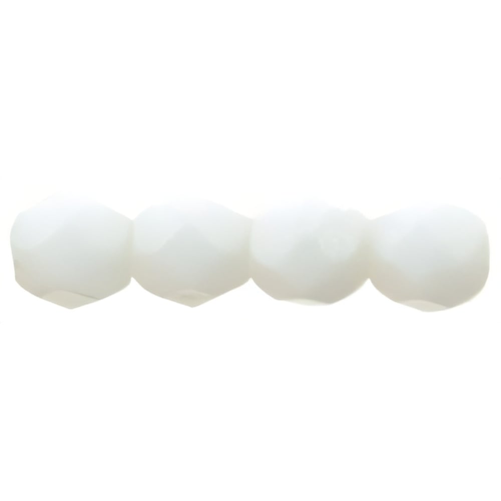 Czech Fire-Polish 4mm Opaque White (50pcs)