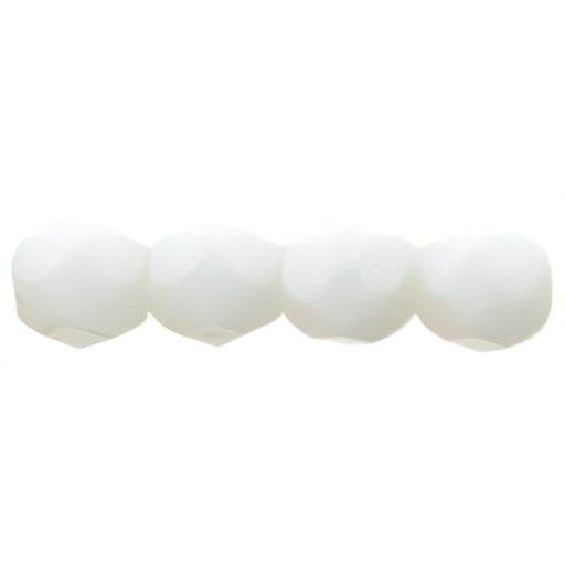 Czech Fire-Polish 4mm Opaque White (50pcs)