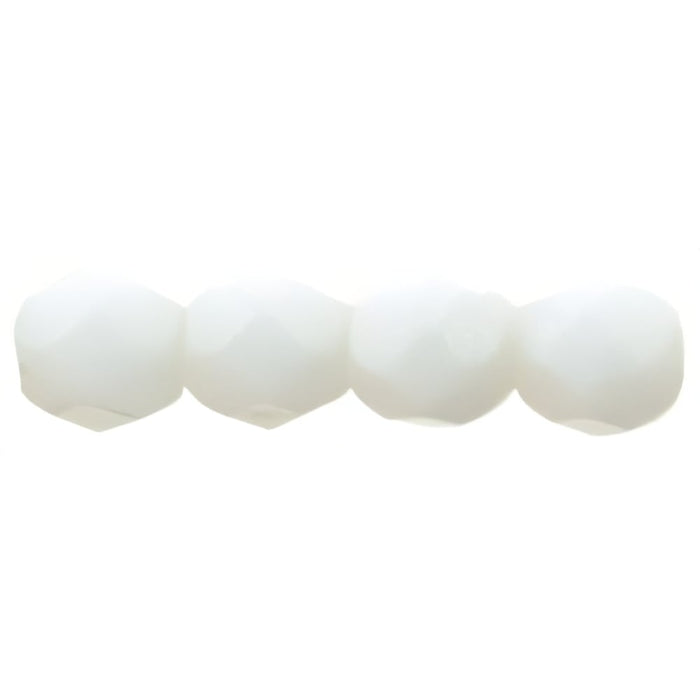 Czech Fire-Polish 4mm Opaque White (50pcs)