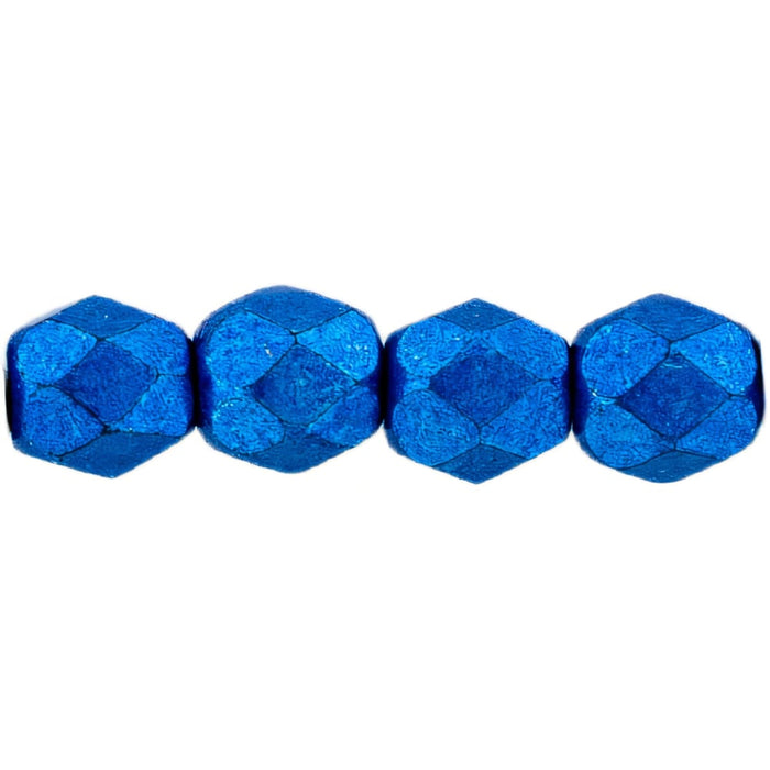 Czech Fire-Polish 4mm ColorTrends: Saturated Metallic Marina (50pcs)