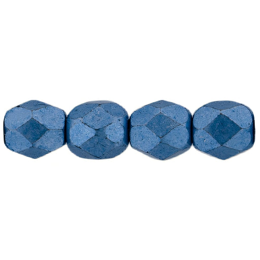 Czech Fire-Polish 4mm ColorTrends: Saturated Metallic Little Boy Blue (50pcs)