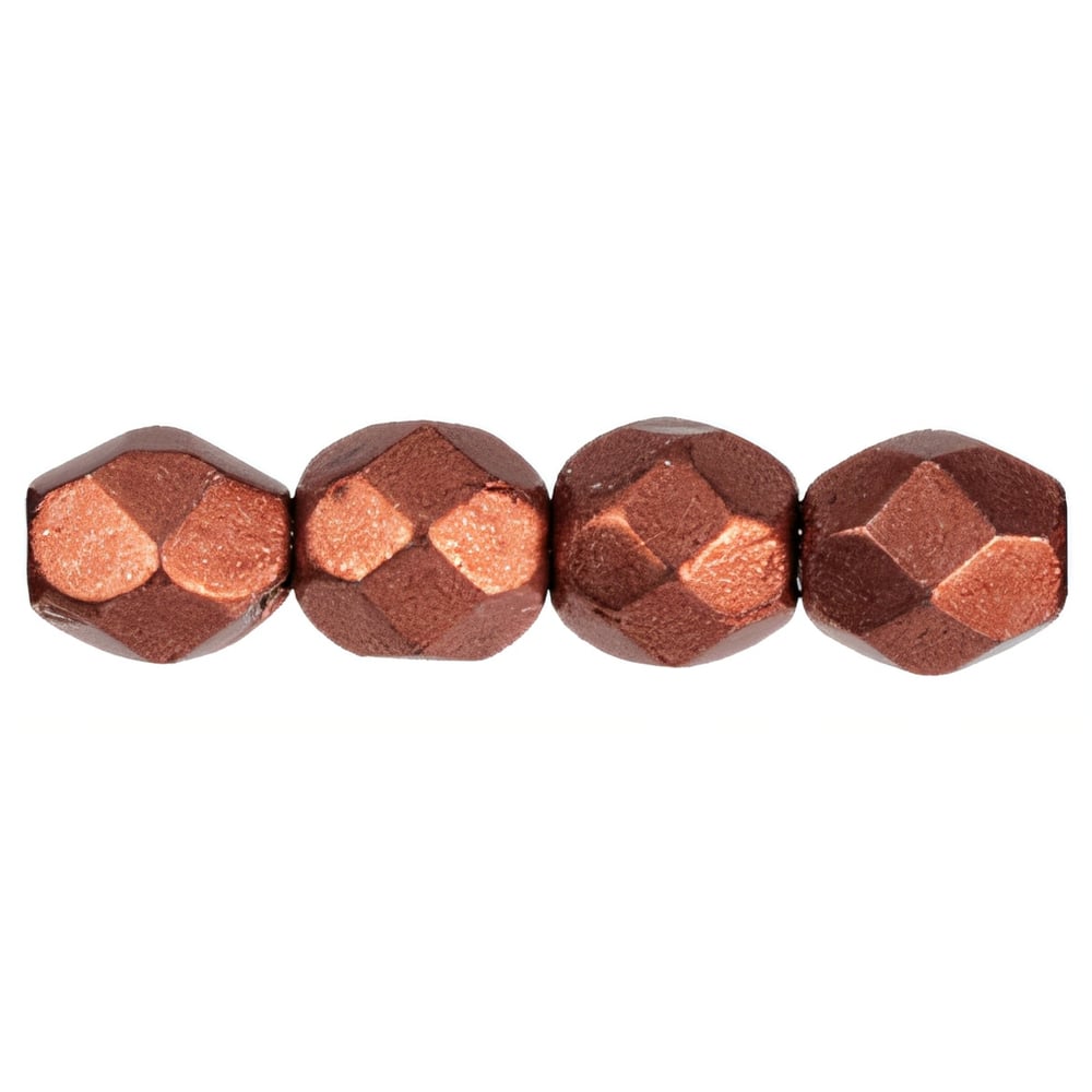 Czech Fire-Polish 4mm ColorTrends: Saturated Metallic Valiant Poppy (50pcs)