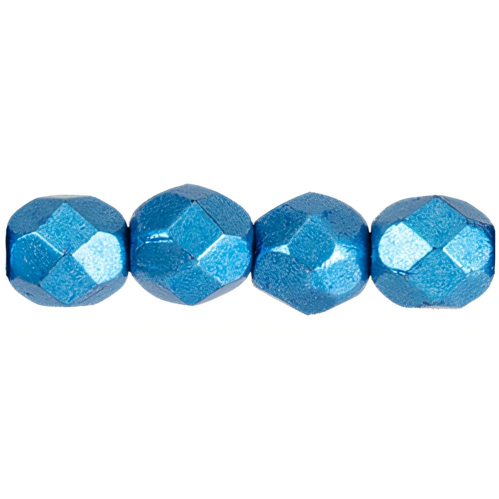 Czech Fire-Polish 4mm ColorTrends: Saturated Metallic Nebulas Blue (50pcs)