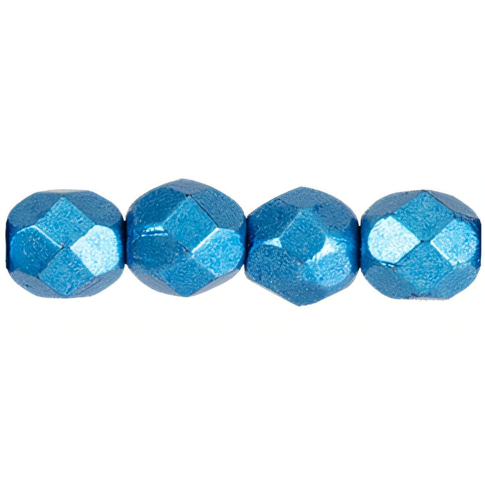 Czech Fire-Polish 4mm ColorTrends: Saturated Metallic Nebulas Blue (50pcs)