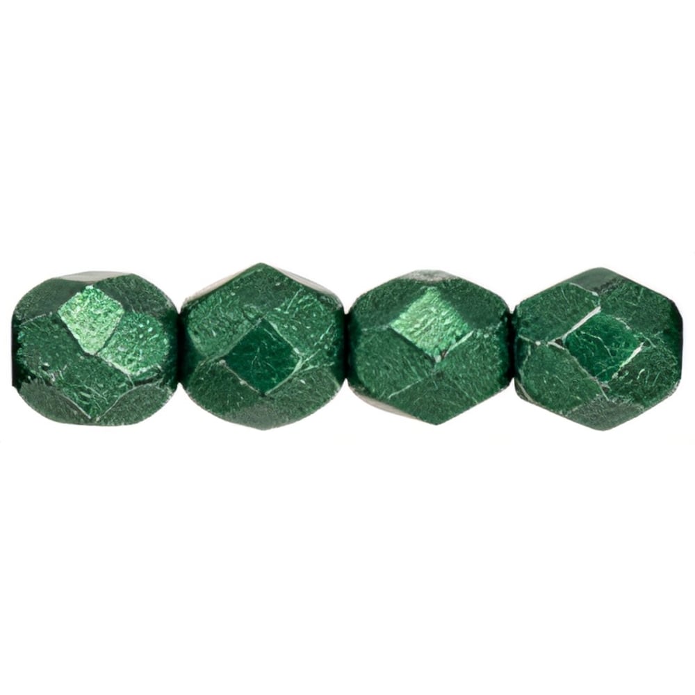 Czech Fire-Polish 4mm ColorTrends: Saturated Metallic Martini Olive (50pcs)