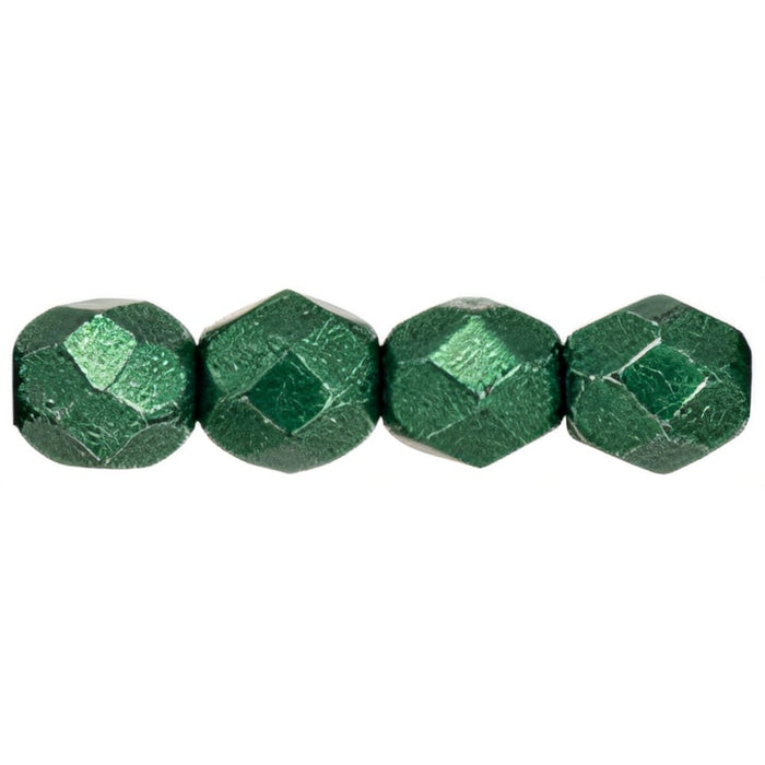 Czech Fire-Polish 4mm ColorTrends: Saturated Metallic Martini Olive (50pcs)